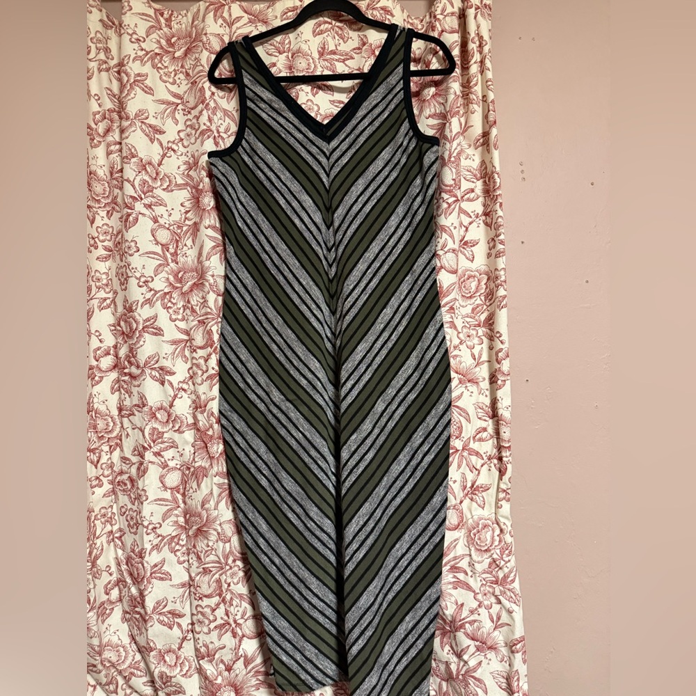 Mossimo Supply Co. Chevron Midi Dress in Olive and Charcoal